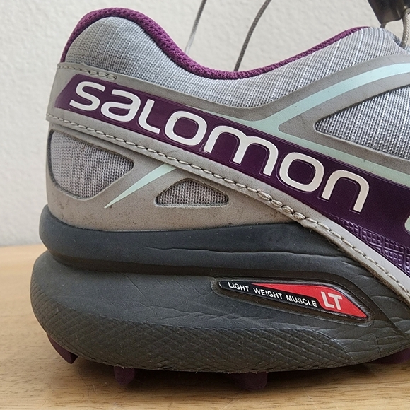 Salomon Womens Speedcross 4 Trail Running Shoes Sneakers Grey Purple Size 10 - Picture 3 of 15